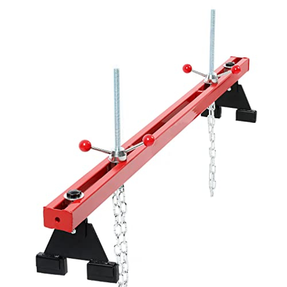 ECOTRIC 1100LBS Capacity Engine Support Bar Transverse Hoist for Motor Transmission Transverse Bar Engine Hoist with 2 Points Lift Holder Dual Hooks