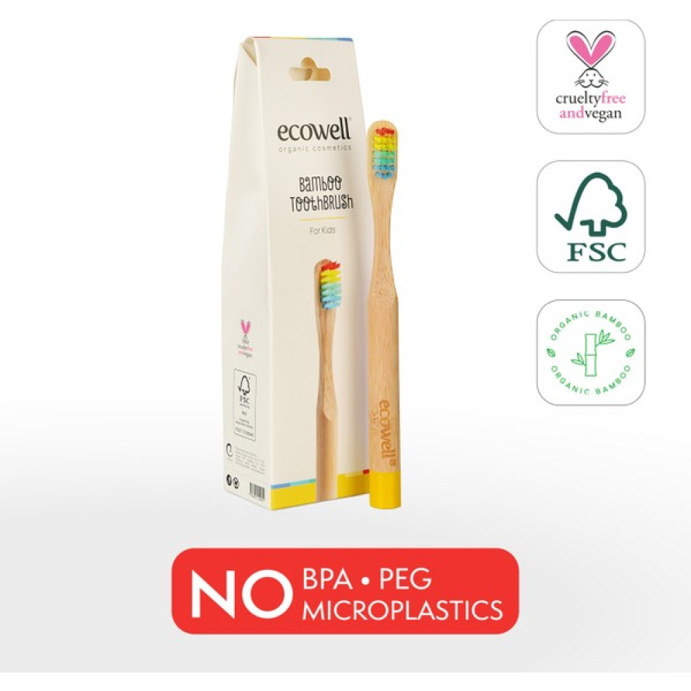 Ecowell Bambu Çocuk Diş Fırçası, Yumuşak, Doğal, Bpa İçermez, Vegan & Cruelty Free Diş Fırçaları Fiyatı