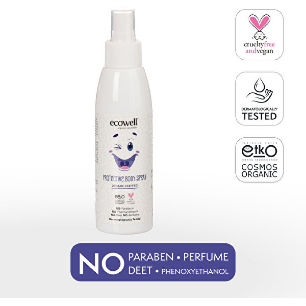 Ecowell Bebek Koruyucu Sprey, Organik & Vegan Sertifikalı, Yüz & Vücut, Lavanta, Limon, Okaliptus Yağı 125ml Bebek Bakım Fiyatı
