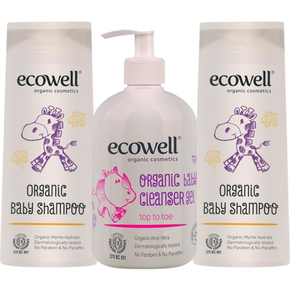 Ecowell Organik Bebe Şampuanı 2 Adet + Organik Temizleme Jeli Bebek Şampuanı Fiyatı