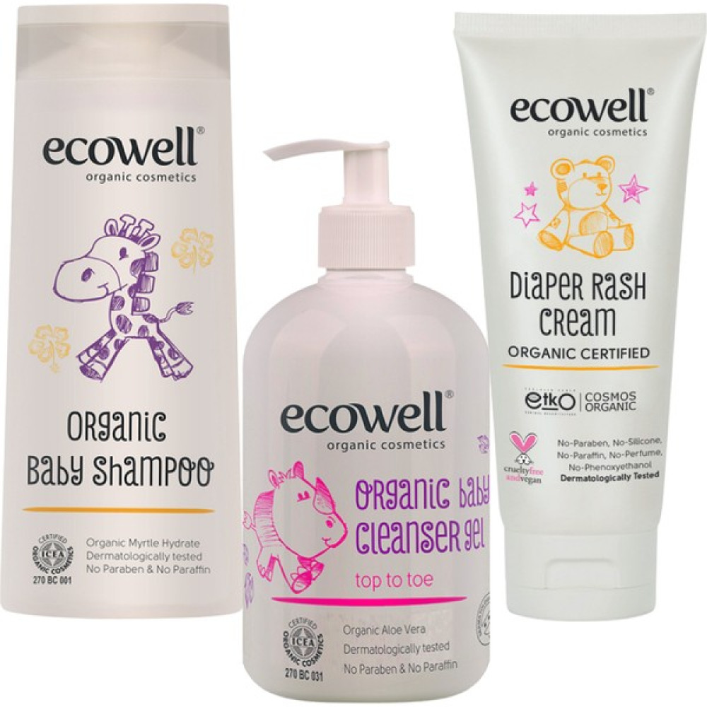 Ecowell Organik Bebek Bakım Avantajlı 3'lü Ürün (Şampuan + Temizleme Jeli + Pişik Kremi) Bebek Şampuanı Fiyatı