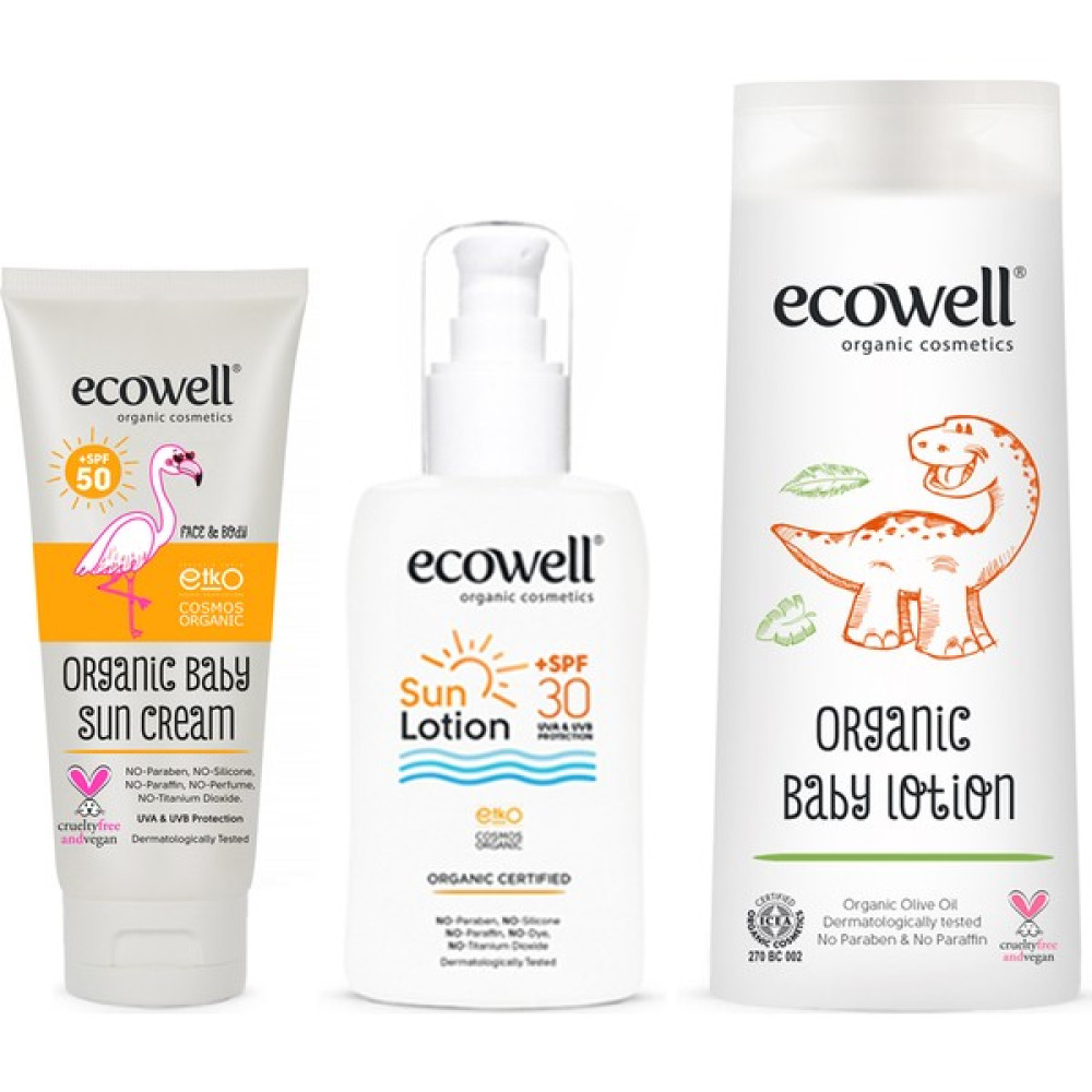 Ecowell Organik Bebek Güneş Bakım Seti (3 Ürün) Bebek Güneş Kremi Fiyatı