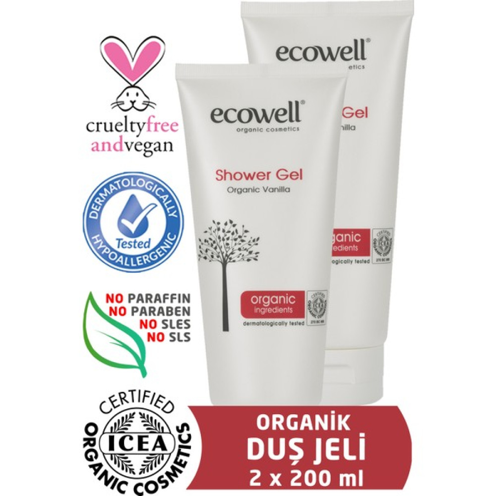 Ecowell Organik Duş Jeli 2'li Set (2 X 200 Ml) Duş Jelleri ve Banyo Köpükleri Fiyatı