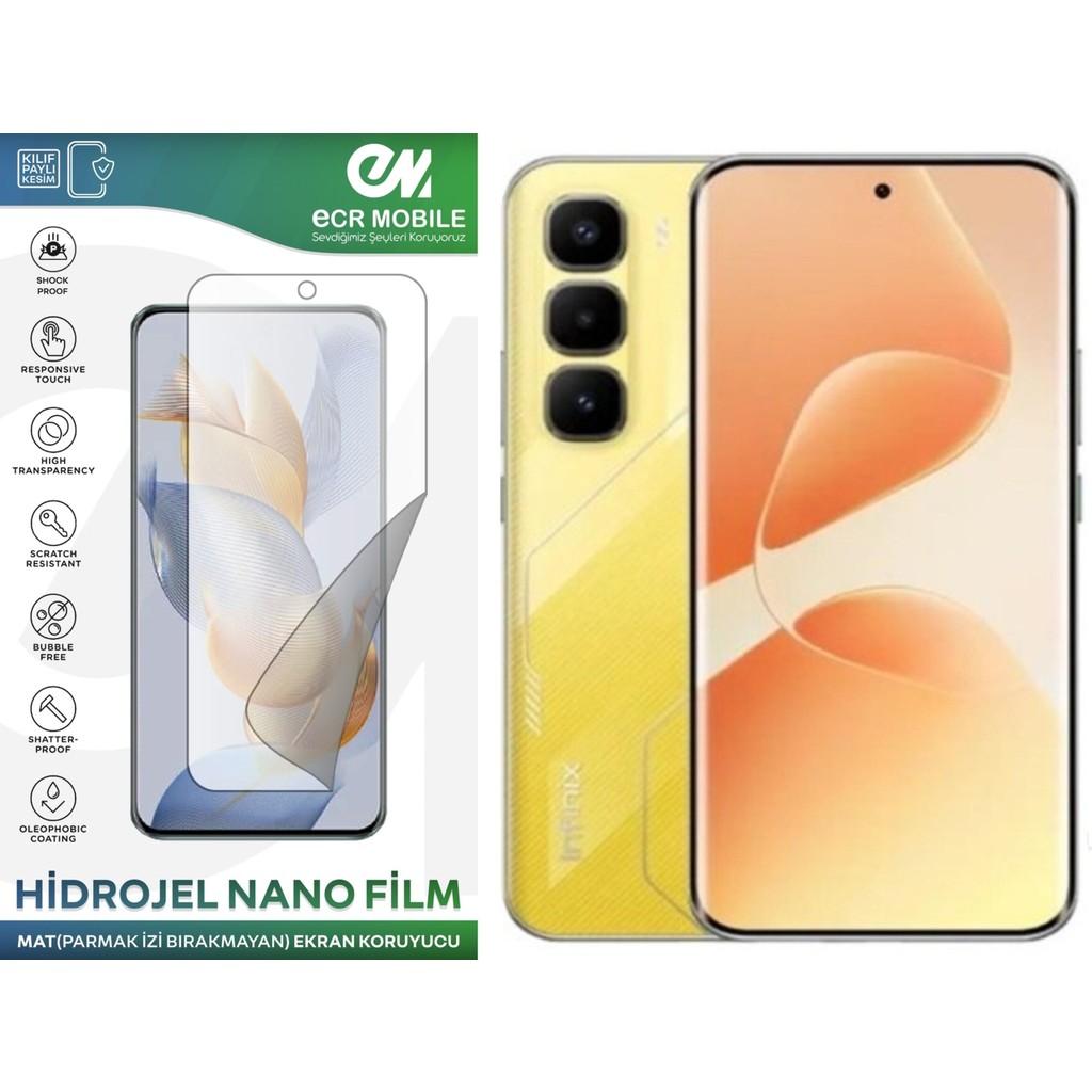 ECR MOBILE Infinix Hot 60 Pro Plus ile Uyumlu Mat Hidrojel Nano Film Ekran Koruyucu(Tempered Cam Değildir!) - Mat Şeffaf - Diğer Cep Telefonu Ekran Koruyucusu Fiyatı