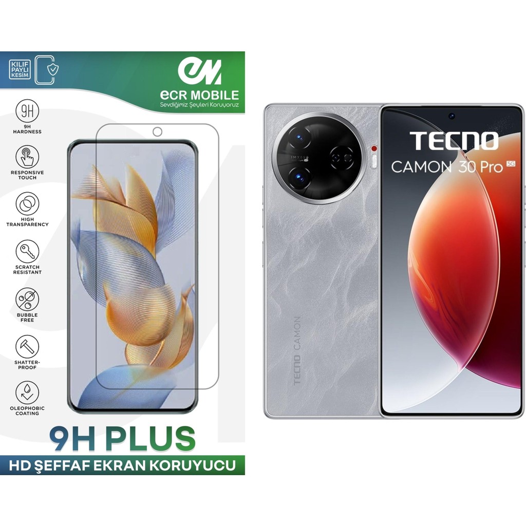 ECR MOBILE Tecno Camon 30 Pro 5g Ekran Koruyucu Esnek Nano Cam Tam Uyumlu Şeffaf Cep Telefonu Ekran Koruyucusu Fiyatı