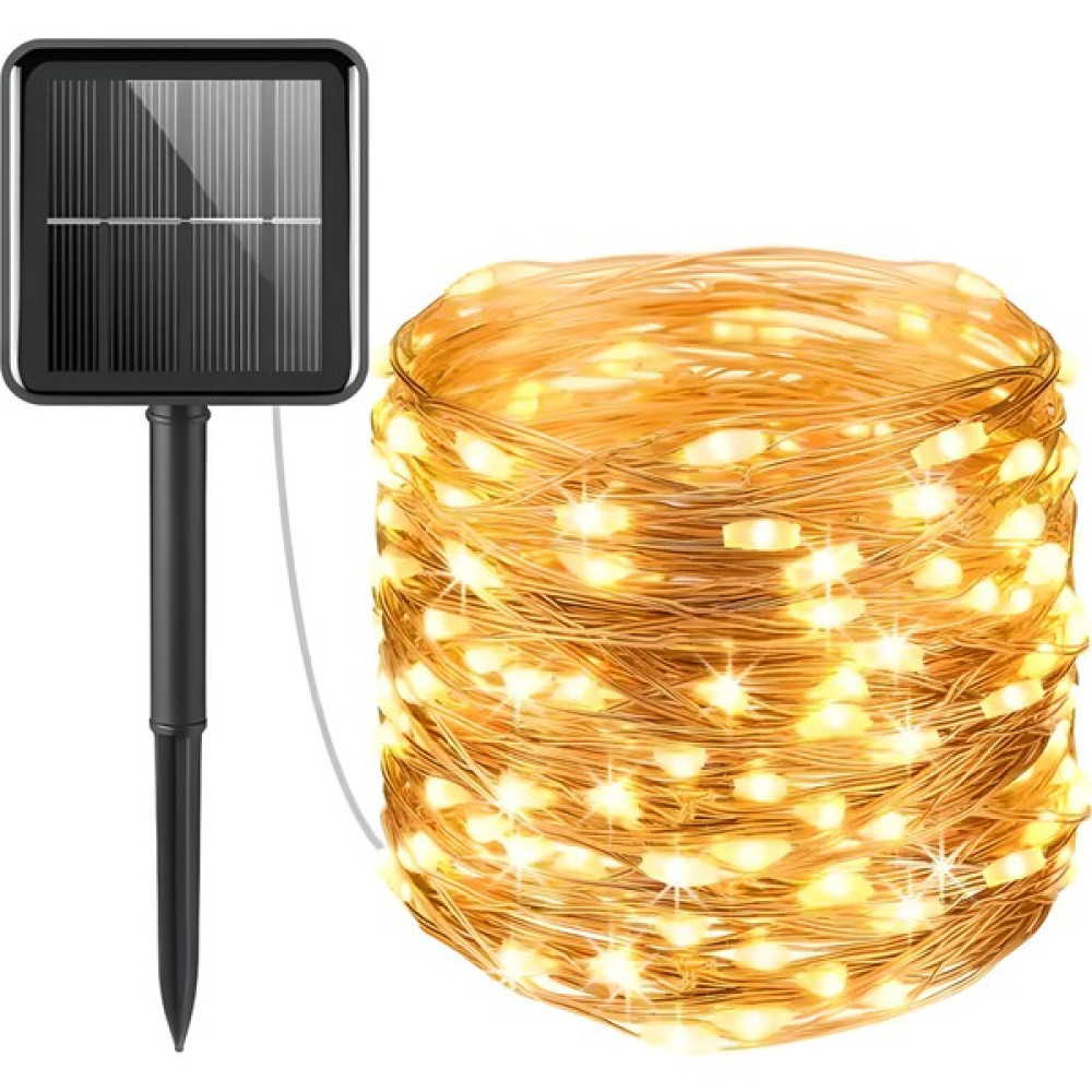 Ecuy Güneş Enerjili Bahçe Aydınlatma LED Bahçe Aydınlatma Bahçe Solar 100 Peri LED Aydınlatma 10 Metre - Sarı Dış Mekan & Bahçe Oyuncakları Fiyatı