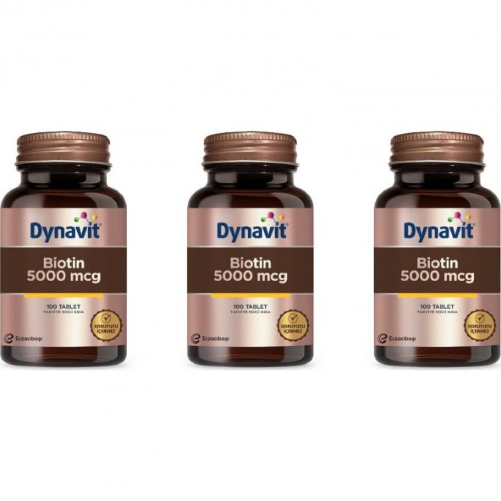 Eczacibasi Dynavit Biotin 5000Mcg 100 Kapsul 3'Lu Paket Kişisel Bakım Gereçleri Fiyatı