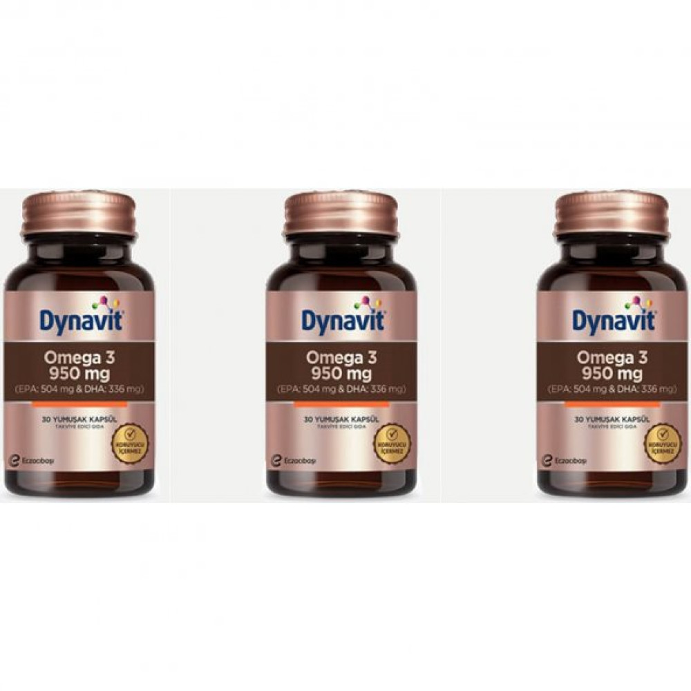 Eczacibasi Dynavit Omega 3 950 Mg Balik Yagi 30 Kapsul 3'Lu Paket Kişisel Bakım Gereçleri Fiyatı
