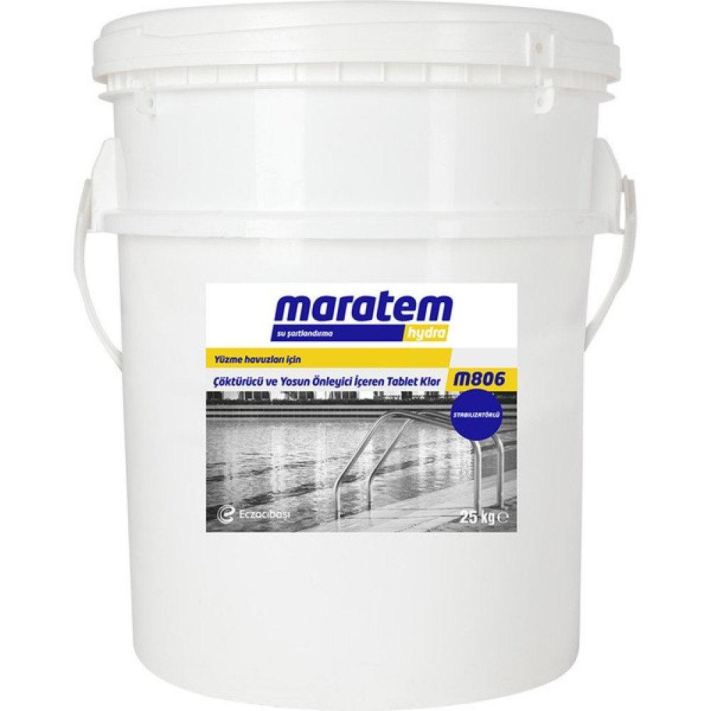 Eczacıbaşı Maratem M806 %90'lık Multi Tablet Klor Çöktürücü Yosun Önleyici 3'Ü1ARADA 25KG Bahçe Malzemeleri Fiyatı