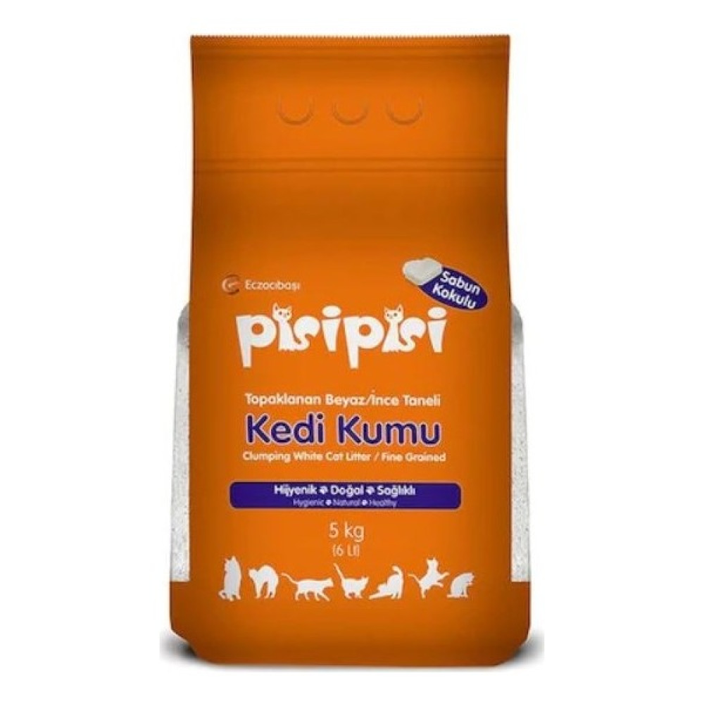 Eczacıbaşı Pisipisi İnce Taneli Sabun Kokulu Topaklanan Kedi Kumu 5Kg Evcil Hayvan Ürünleri Fiyatı