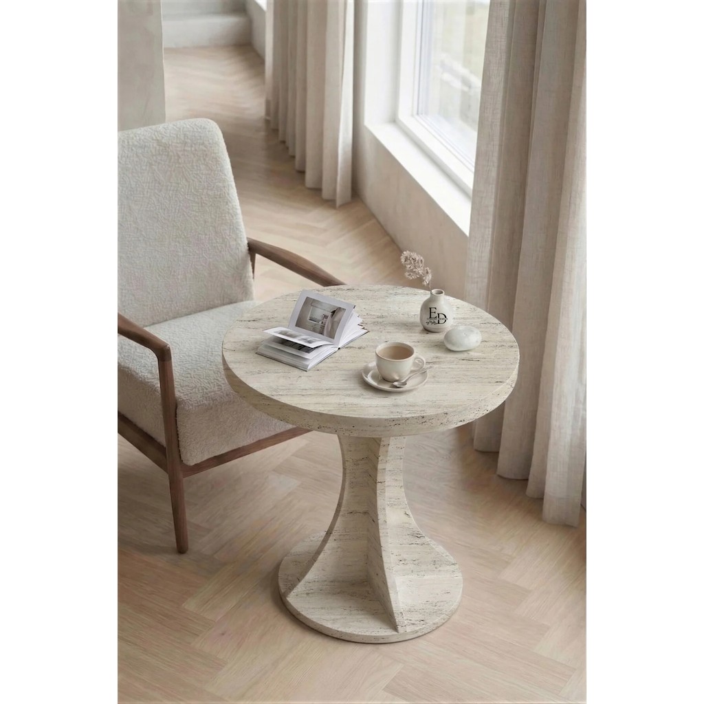 ED Efelez Design Fiskos Sehpa , Orta Sehpa , Tulip Kahve Sehpası , Yan Sehpa , Traverten Tabla Orta Sehpa Fiyatı