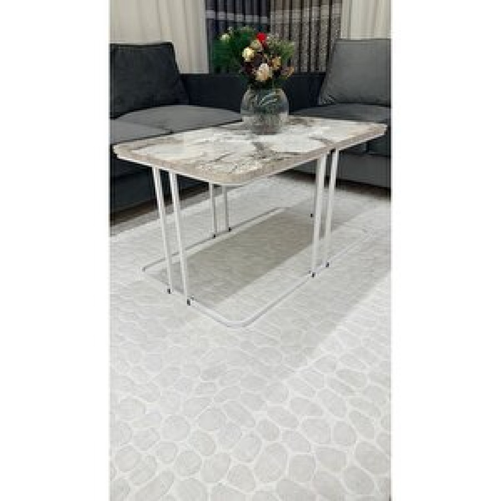 ED EFELEZ DESIGN Lyon Orta Sehpa Sehpa Beyaz-beyaz Mermer Beyaz Siyah Mermer Orta Sehpa Fiyatı
