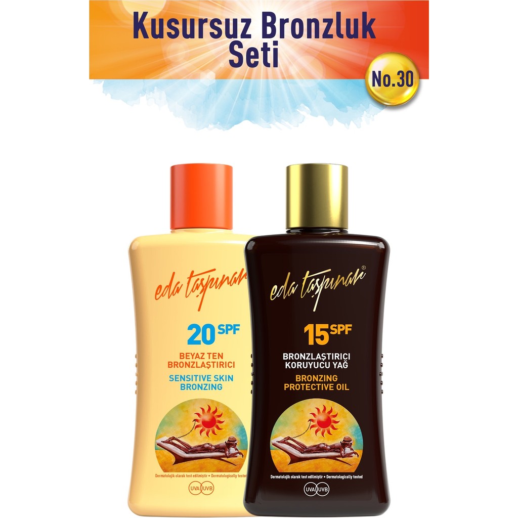 Eda Taşpınar Bronzlaştırıcı Koruyucu Yağ SPF15 200ML + Beyaz Ten Bronzlaştırıcı 200ML Bronzlaştırıcılar Fiyatı