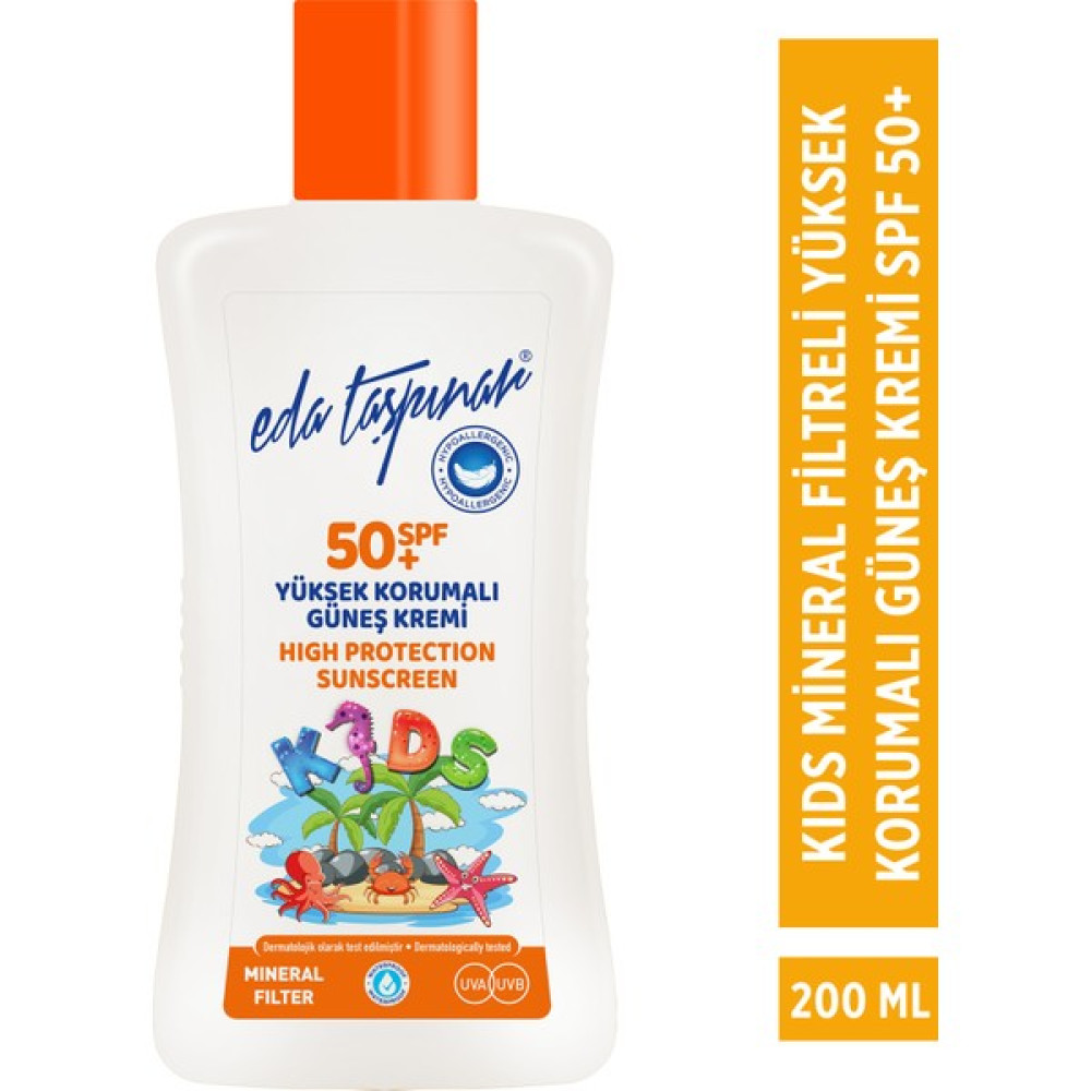 Eda Taşpınar Mineral Filtreli Yüksek Korumalı Güneş Kremi Spf 50+ Kids 200 ml Güneş Kremleri ve Losyonları Fiyatı
