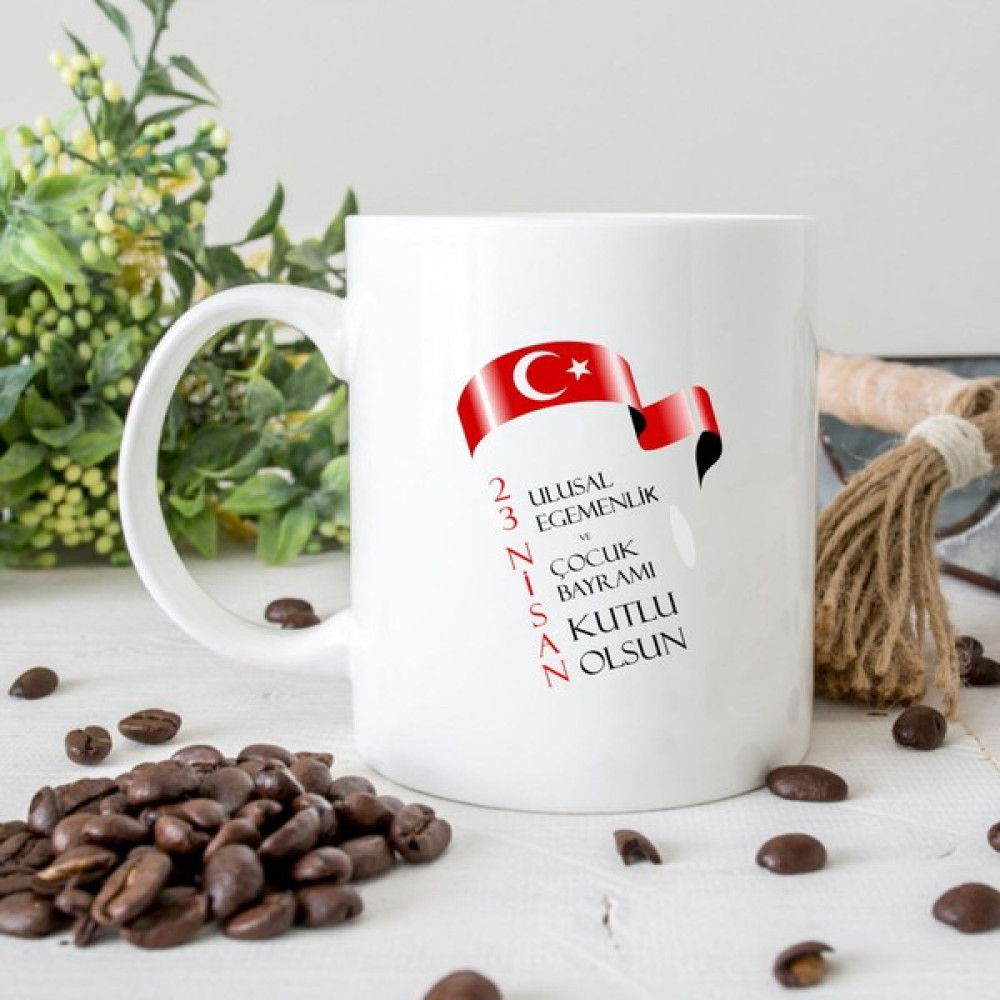 Edda Gift 23 Nisan Baskılı Kupa Bardak Beyaz 8 Fincan / Bardak / Kahve Takımı Fiyatı