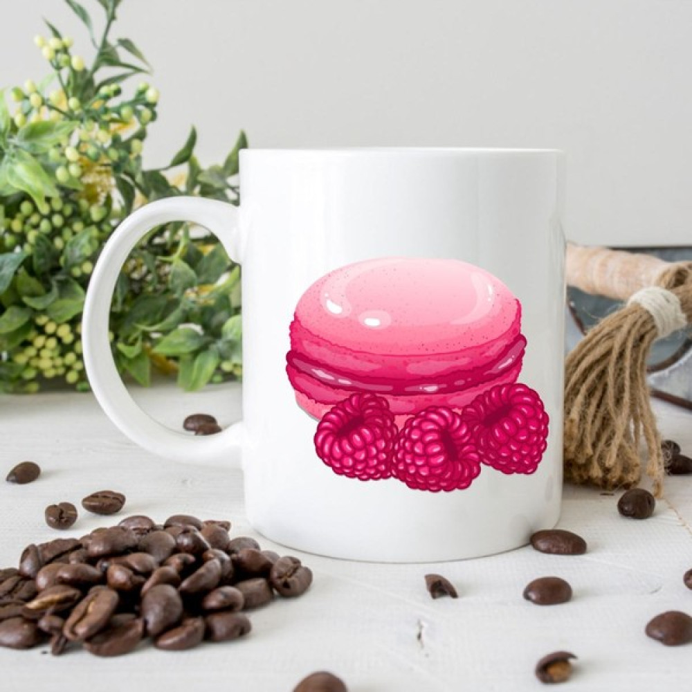 Edda Gift Macaron Baskılı Beyaz Kupa Bardak 2 Fincan / Bardak / Kahve Takımı Fiyatı