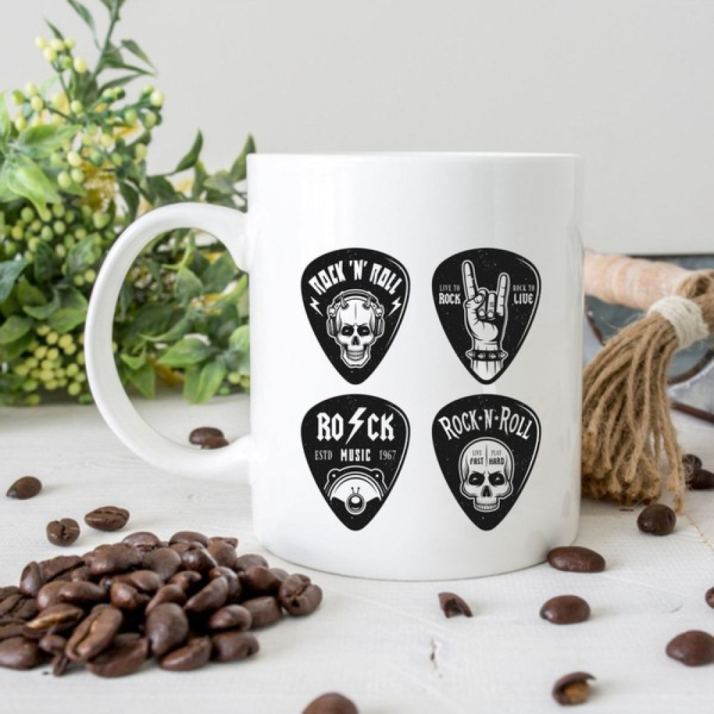 Edda Gift Rock Desenli Kupa Bardak Hediye Kupa Beyaz 3 Fincan / Bardak / Kahve Takımı Fiyatı