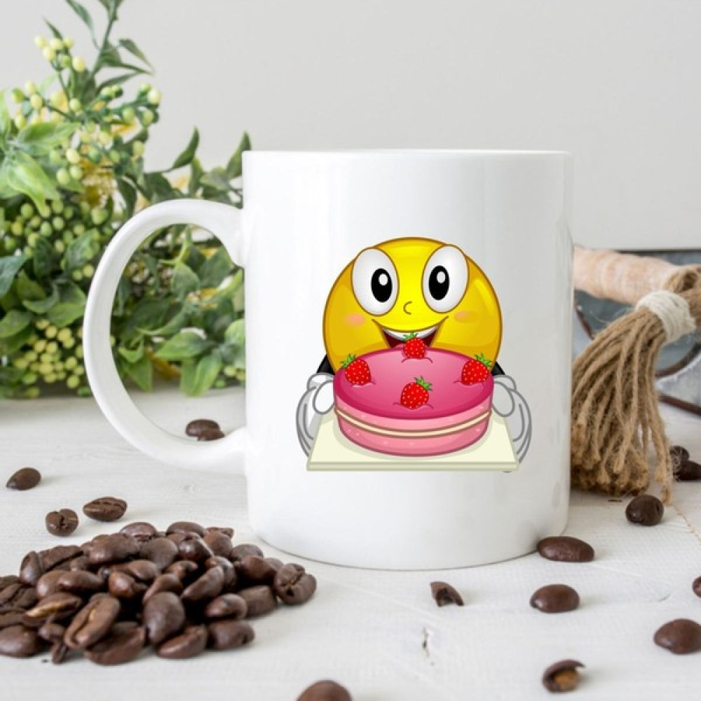 Edda Gift Smile Emoji Baskılı Beyaz Kupa Bardak 5 Fincan / Bardak / Kahve Takımı Fiyatı