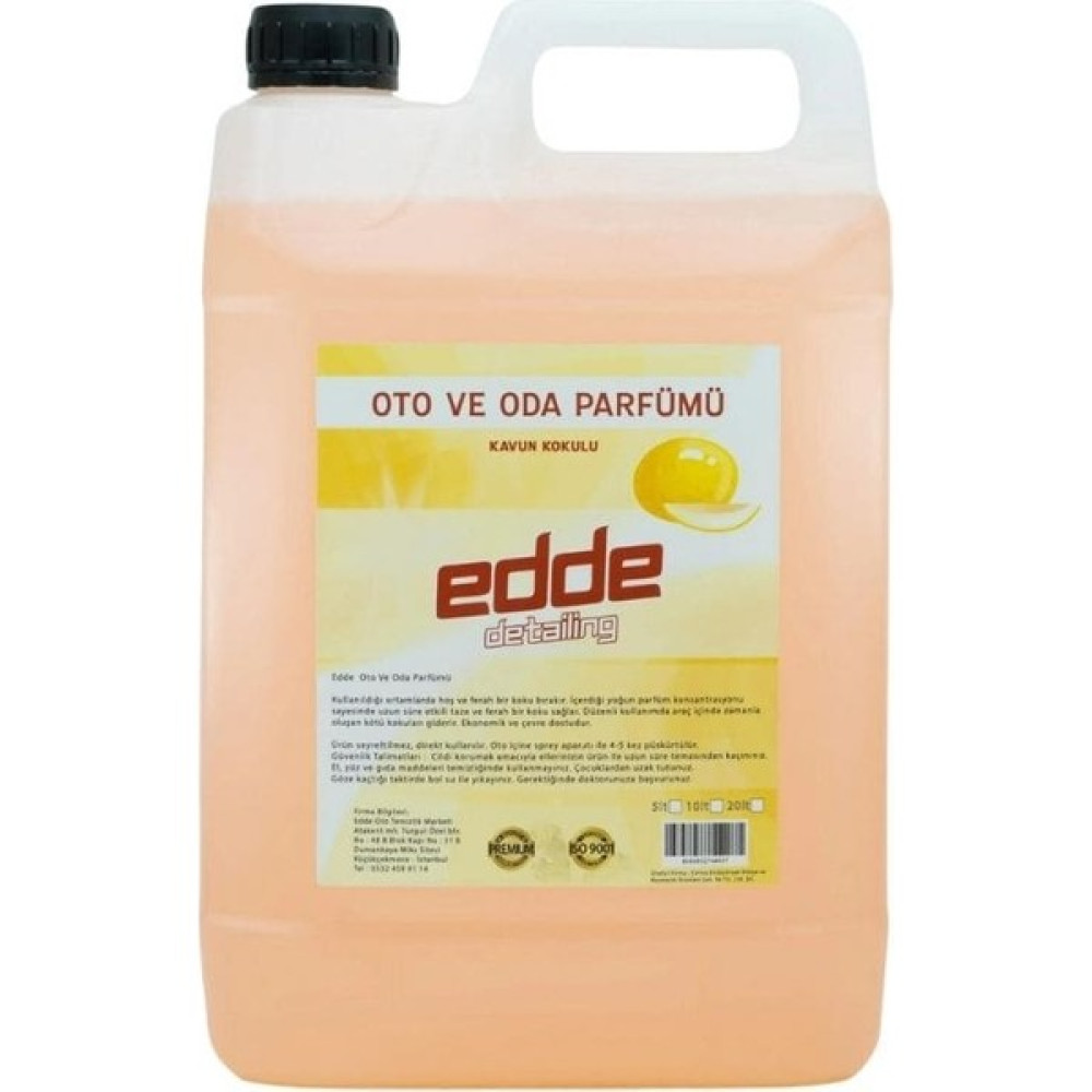 Edde Kavun Kokulu Ferah Kalıcı Araba Araç Oto Kokusu Araç İçi Kokuları Oto Parfümü 5 Lt Oto Detailing Oto Kokuları Fiyatı