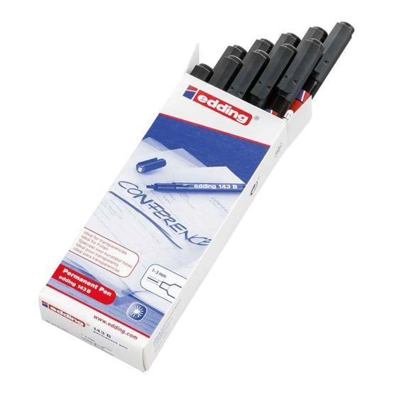 Edding 143 B Siyah 10'lu Asetat Kalemi