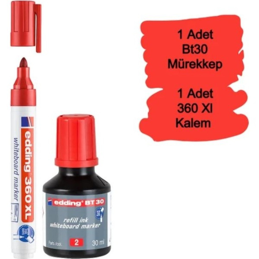 Edding 360 Xl+ Mürekkep - Kırmızı Kalem Kartuşu & Mürekkebi Fiyatı
