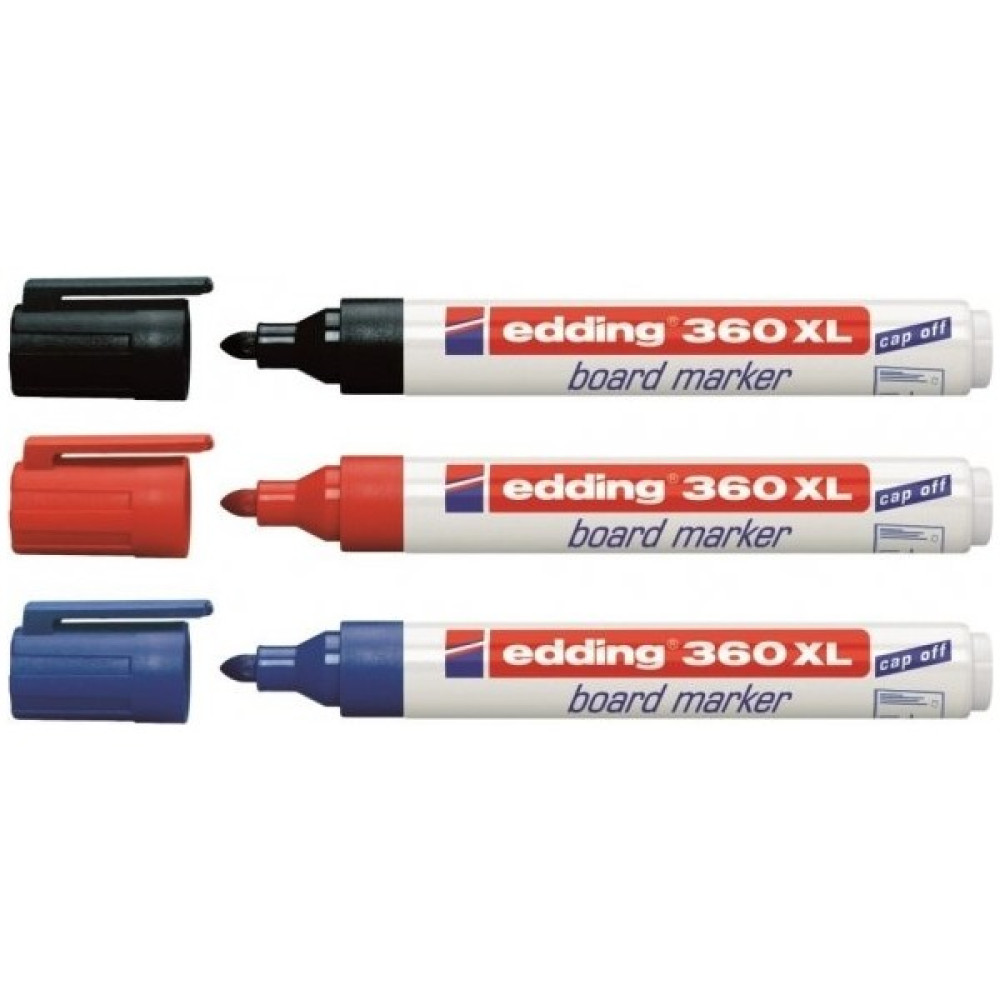 Edding 360 Xl Tahta Kalemi Siyah-Mavi-Kırmızı 3'lü Paket Yazı Tahtası Kalemi Fiyatı