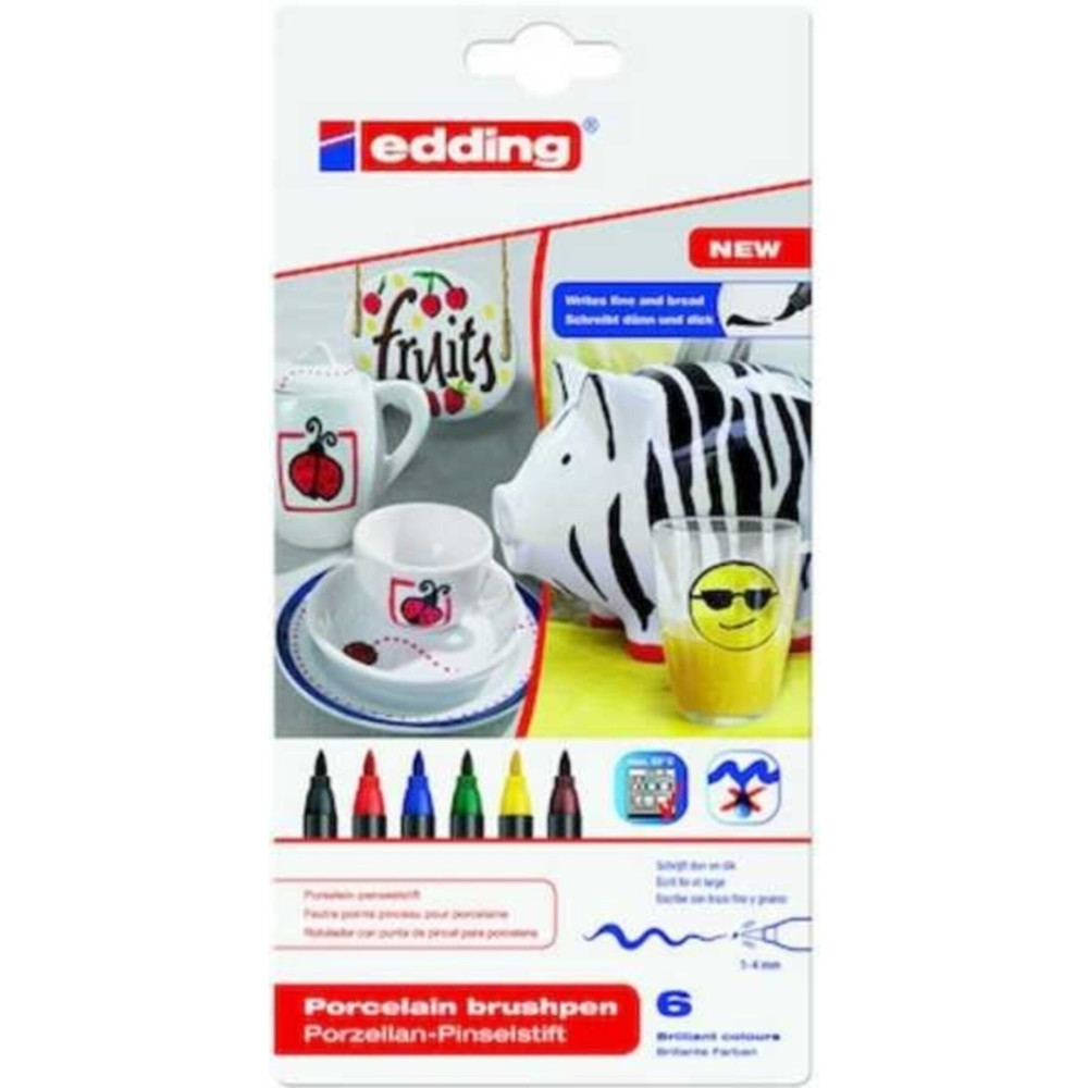 Edding 4200 Porselen Kalemi Standart Ana Renkler (6 Lı Paket) Cam Boyası Fiyatı