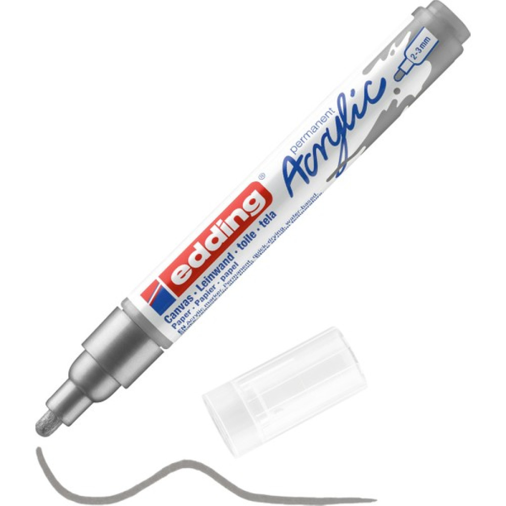 Edding 5100 Orta Uçlu Akrilik Markör - Gümüş - 2-3 Mm’Lik Yuvarlak Uç Keçe Uçlu Kalem Fiyatı
