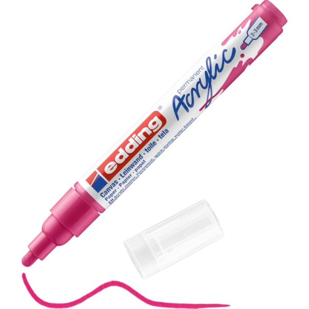 Edding 5100 Orta Uçlu Akrilik Markör - Telemagenta - 2-3 Mm’Lik Yuvarlak Uç Keçe Uçlu Kalem Fiyatı