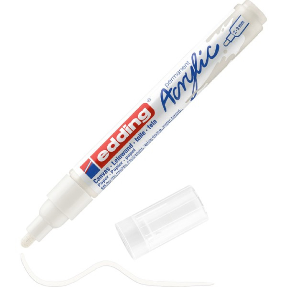 Edding 5100 Orta Uçlu Akrilik Markör - Trafik Beyaz - 2-3 Mm’Lik Yuvarlak Uç Keçe Uçlu Kalem Fiyatı
