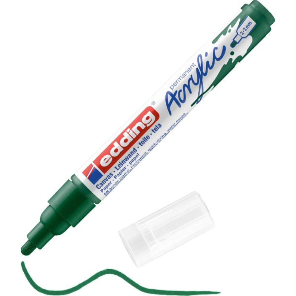 Edding 5100 Orta Uçlu Akrilik Markör - Yosun Yeşili - 2-3 Mm’Lik Yuvarlak Uç Keçe Uçlu Kalem Fiyatı