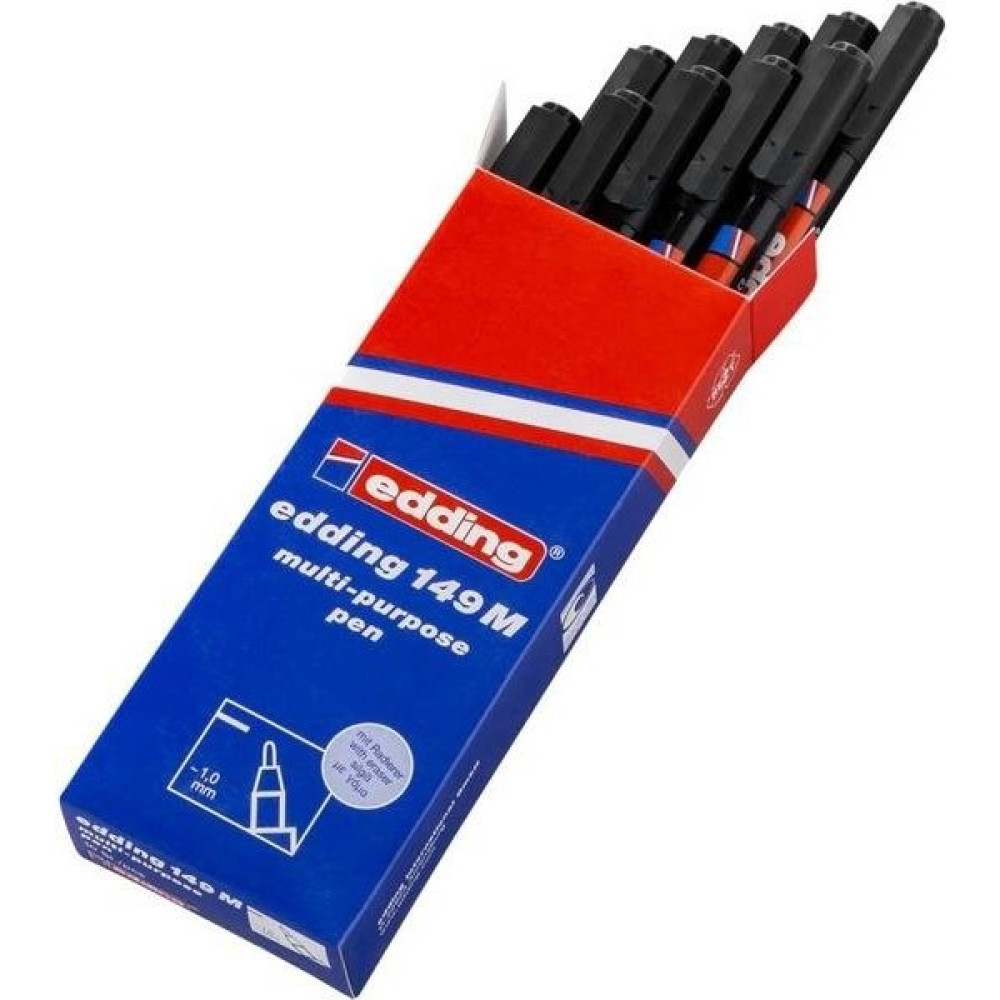 Edding Asetat Kalemi M Seri 149M 1.0 mm 10'lu Siyah CD-DVD-Asetat Kalemi Fiyatı