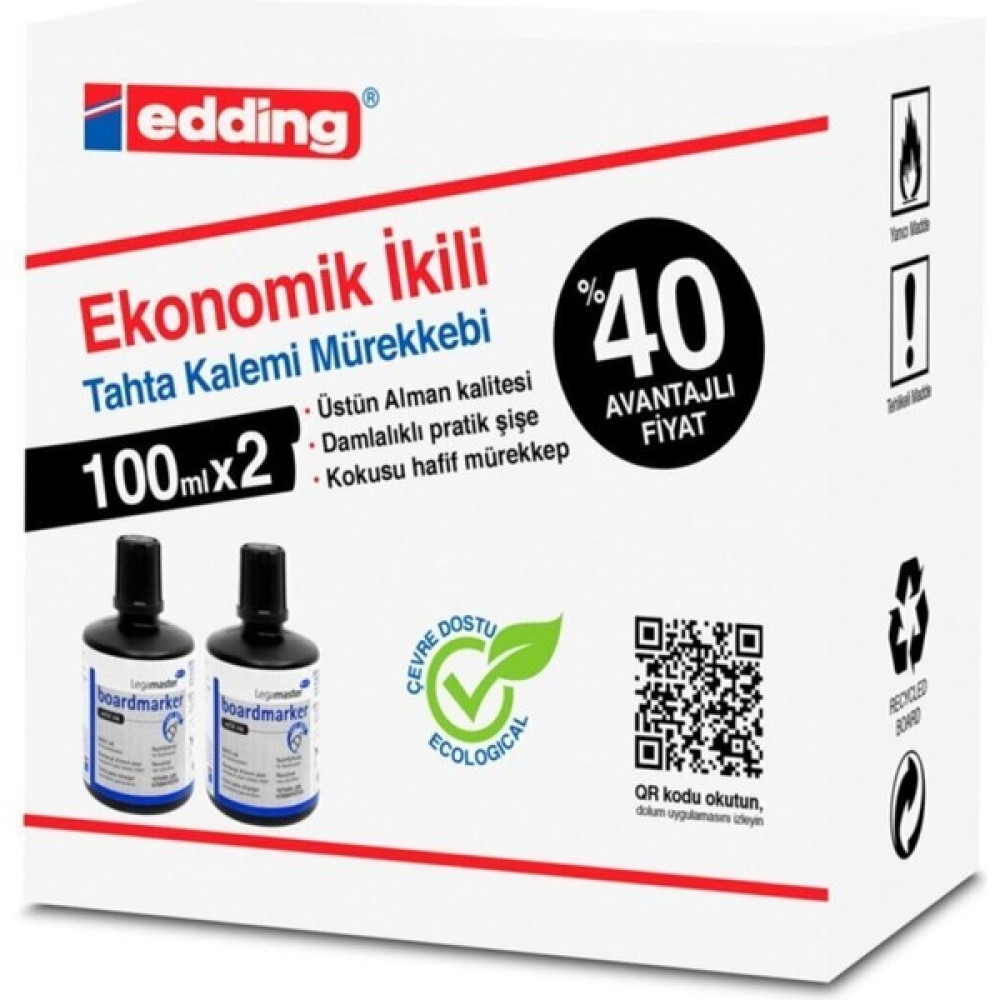 Edding Legamaster Mürekkep 100 ml Siyah 2 Li Set Kalem Kartuşu & Mürekkebi Fiyatı