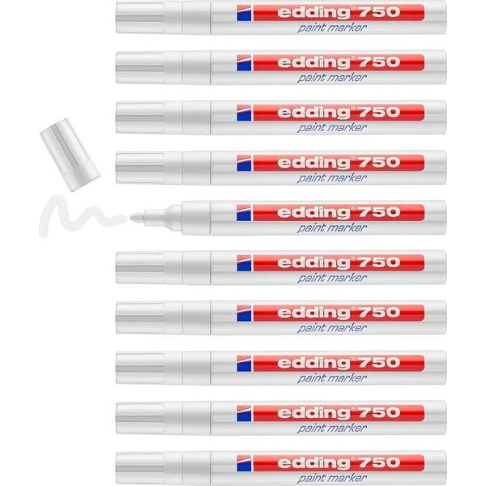 Edding Markör Boya 2-4 mm 750 Beyaz 10'lu Set - tek CD-DVD-Asetat Kalemi Fiyatı