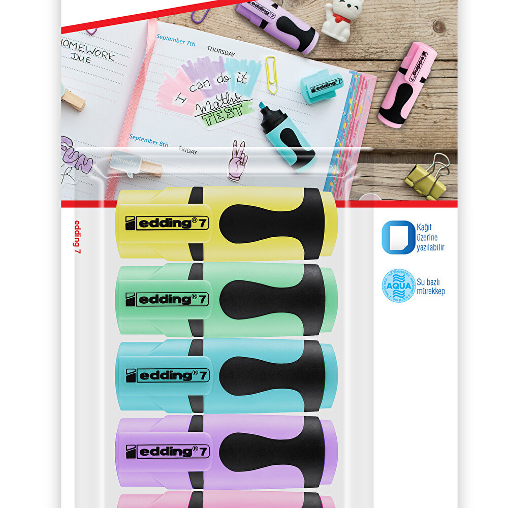 Edding Mini Fosforlu Kalem Pastel Renkler Poşet Set 4'lü Fosforlu Kalem Fiyatı