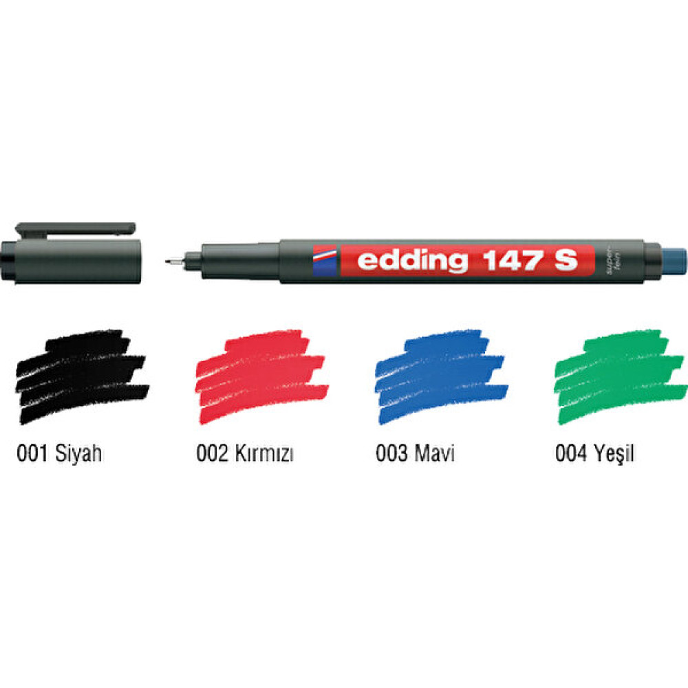 Edding Permanent Kalem E-147 S Silgili Mavi CD-DVD-Asetat Kalemi Fiyatı