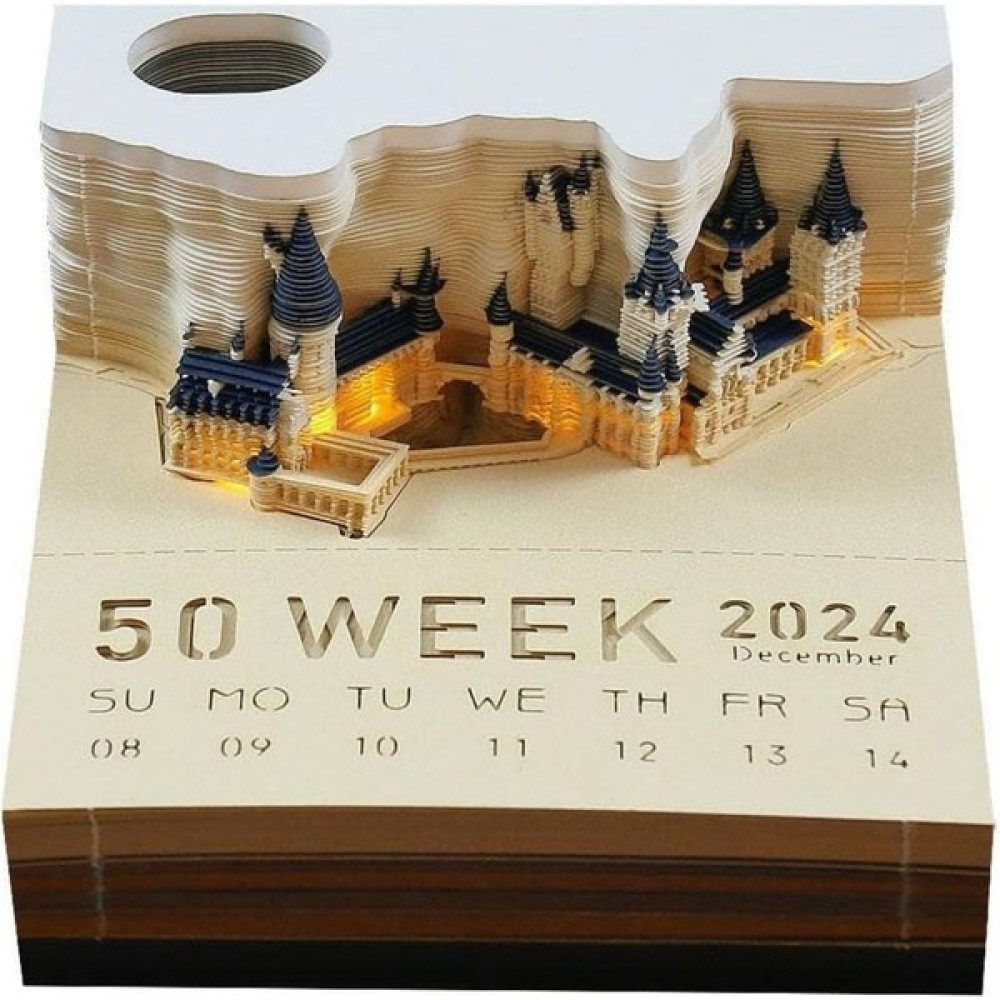 Eddyscale 2024 Masa Takvimi Not Defteri, 3D Büyülü Harry Potter Kalesi Haftalık Takvim Not Defteri ile Işıklı Dıy Dekorasyon Hediyeleri (Yurt Dışın... Takvim Fiyatı