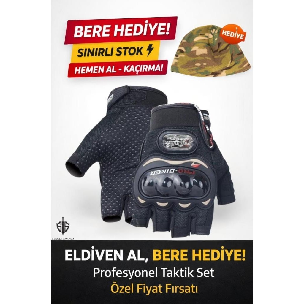 Edelvays Shop Kısa Motosiklet Eldiveni Siyah Yazlık - XL - Kamuflaj Diğer Fiyatı