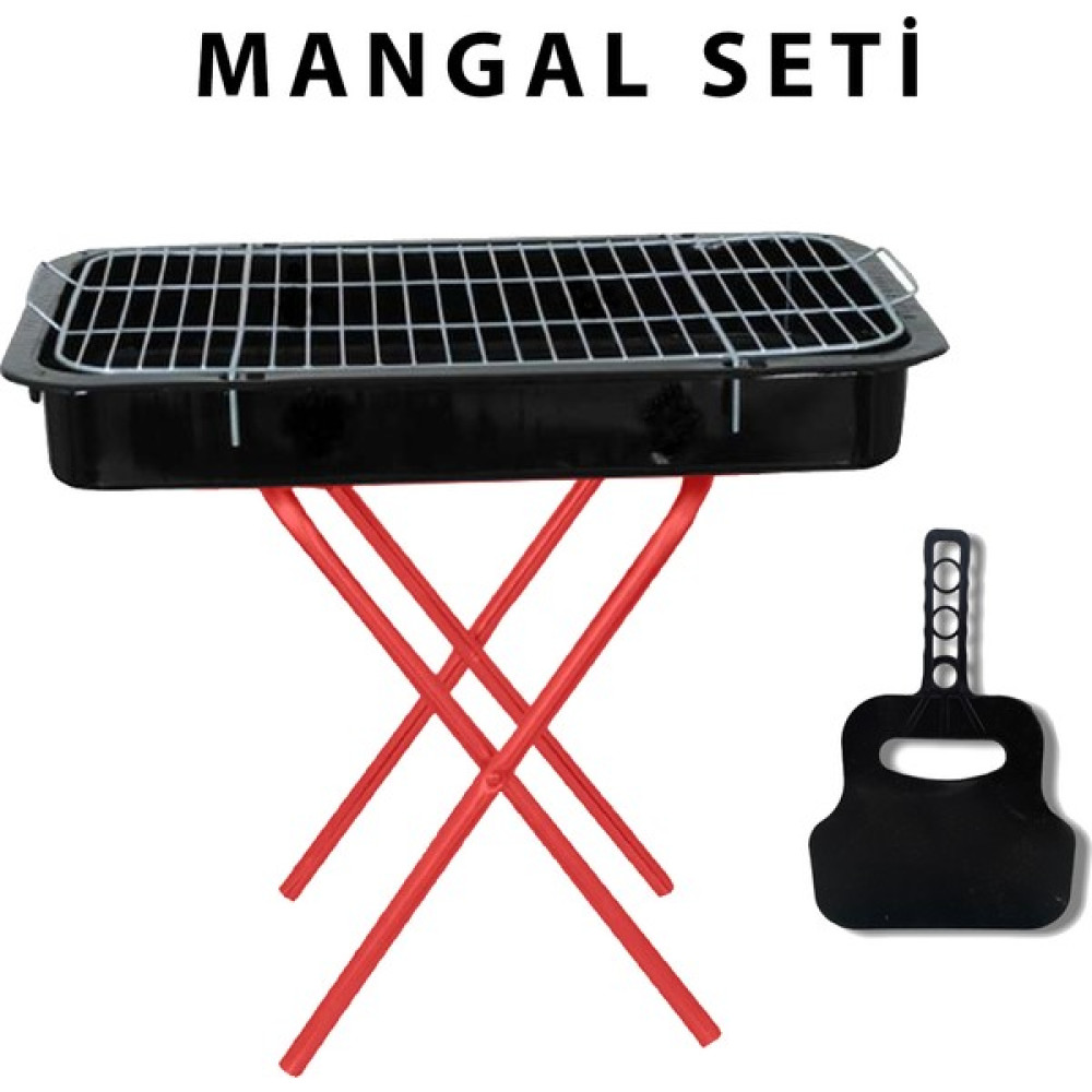 Edessa Katlanabilir Ayaklı Mangal ve Yelpaze Seti Bahçe Mangalı & Barbekü Fiyatı