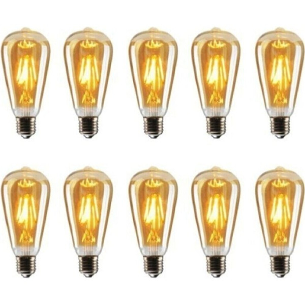 Edison Rustik LED Ampul 10'lu Eko Paket Amber E27 Duy Armut Tipi ST64 Dekoratif Tasarruflu Ampul Fiyatı
