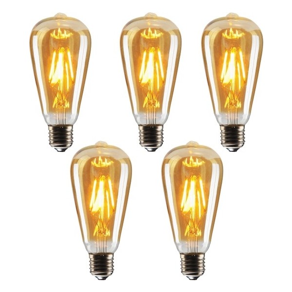Edison ST64 Flamanlı 6 W Rustik LED Ampul Dekoratif Vintage Aydınlatma Gün Işığı 5'li Diğer Fiyatı