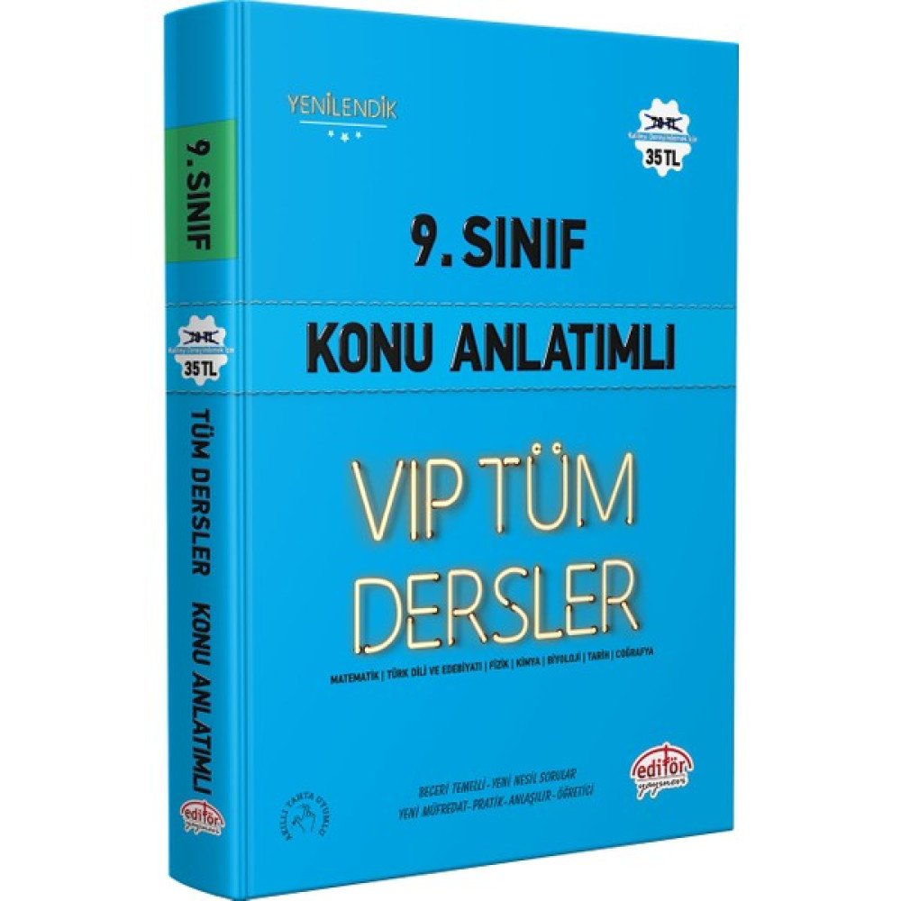 Editör Yayınevi 9. Sınıf Vip Tüm Dersler Konu Anlatımlı Mavi Kitap Tüm Dersler Fiyatı