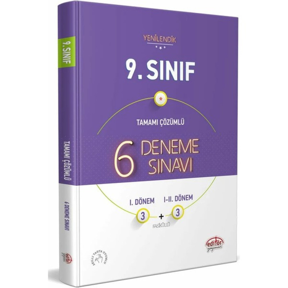 editör yayınevi Editör Yayınları 9. Sınıf 6 (3+3) Deneme Sınavı Tamamı Çözümlü Tüm Dersler Fiyatı