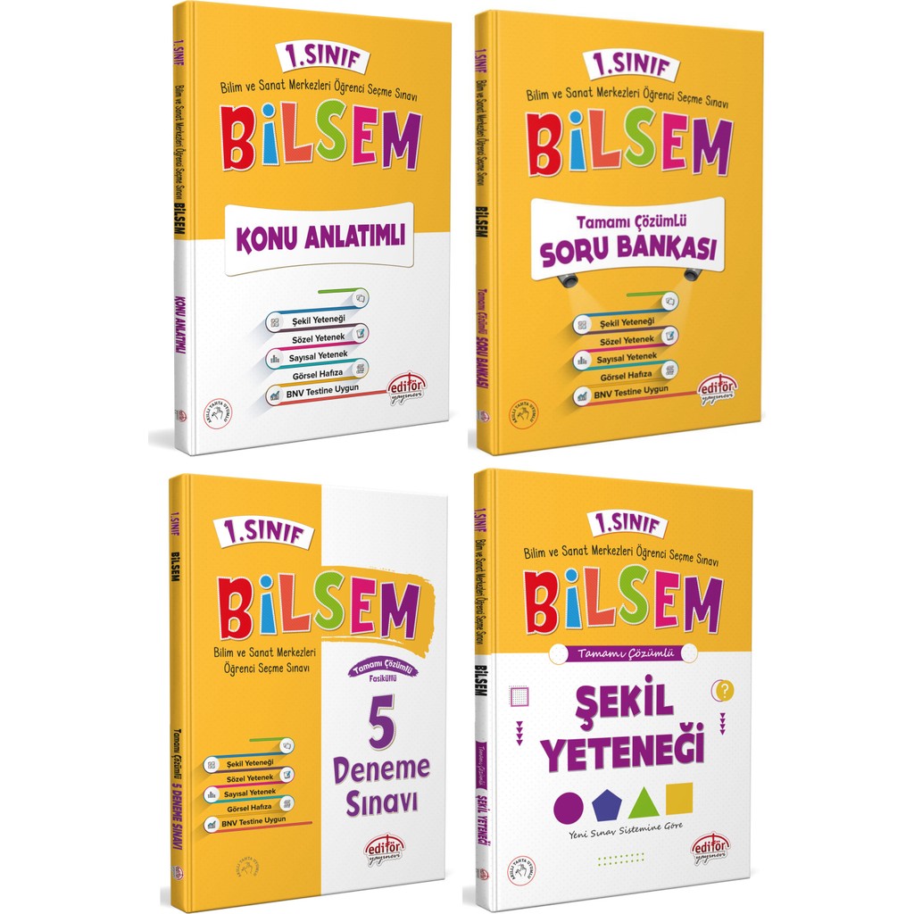 Editör Yayınları 1. Sınıf Bilsem Hazırlık Tam Set Tüm Dersler Fiyatı