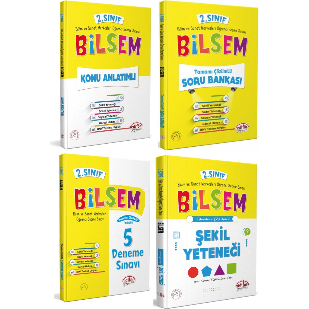 Editör Yayınları 2. Sınıf BİLSEM Hazırlık Tam Set Tüm Dersler Fiyatı