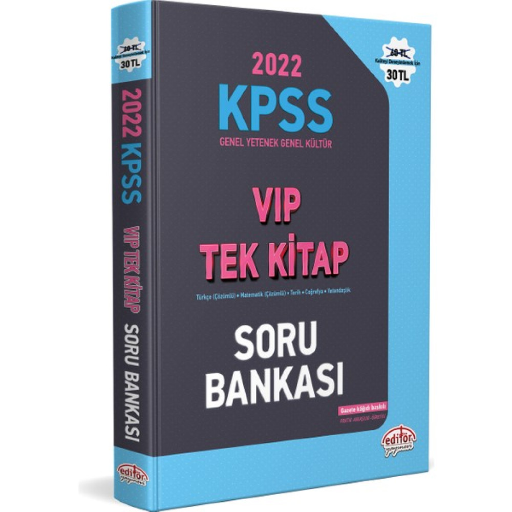 Editör Yayınları 2022 Kpss Genel Yetenek Genel Kültür Vıp Tek Kitap Soru Bankası KPSS Fiyatı