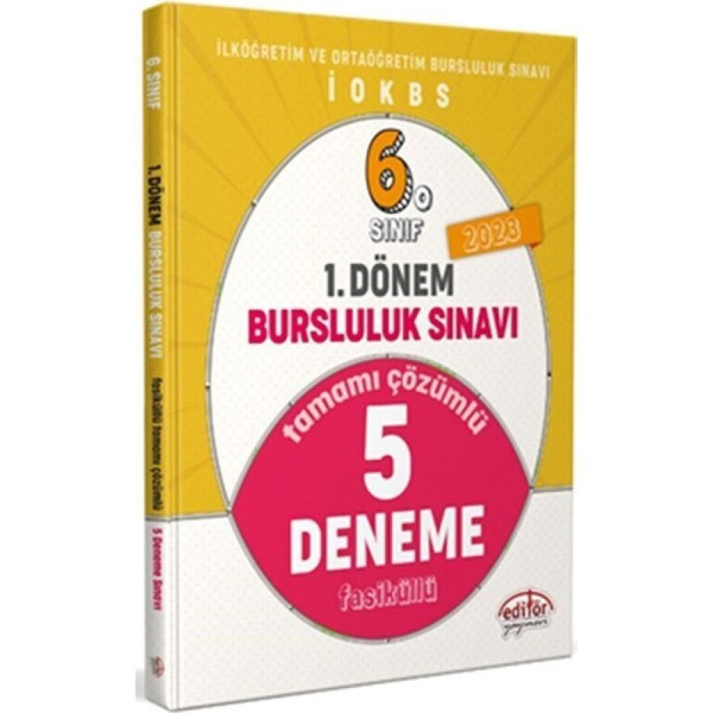 Editör Yayınları 2023 6. Sınıf Bursluluk Sınavı 1. Dönem 5 Deneme Editör Yayınları Kaynak Kitapları Fiyatı
