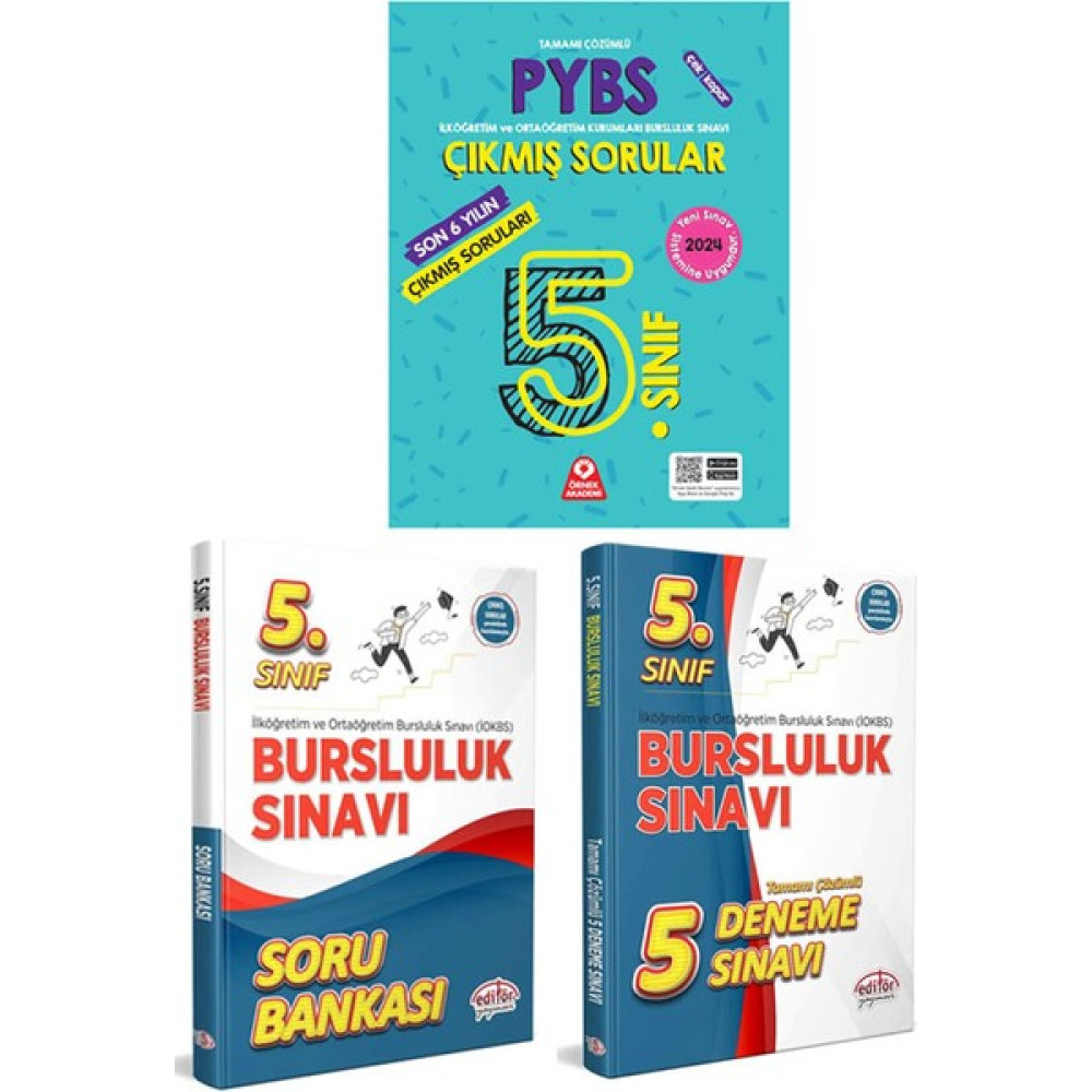 Editör Yayınları 2024 5. Sınıf Bursluluk Sınavı Soru Deneme ve Çıkmış Sorular Seti Tüm Dersler Fiyatı
