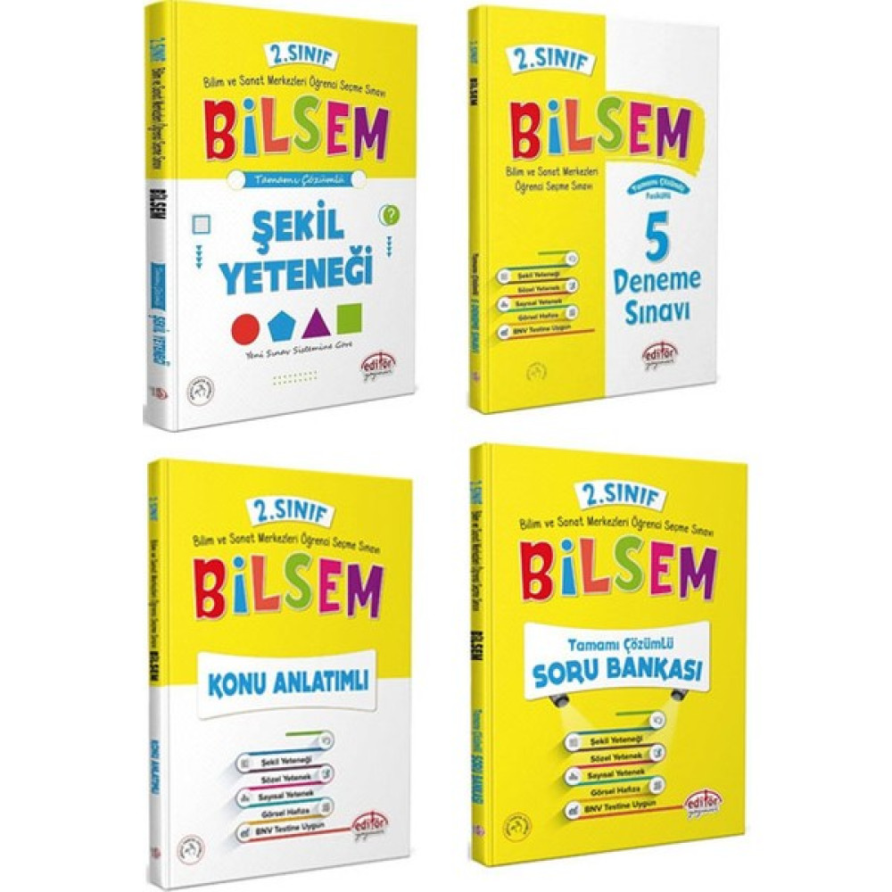 Editör Yayınları 2.sınıf Bilsem Sınavına Hazırlık Seti Editör 2023 Kaynak Kitapları Fiyatı