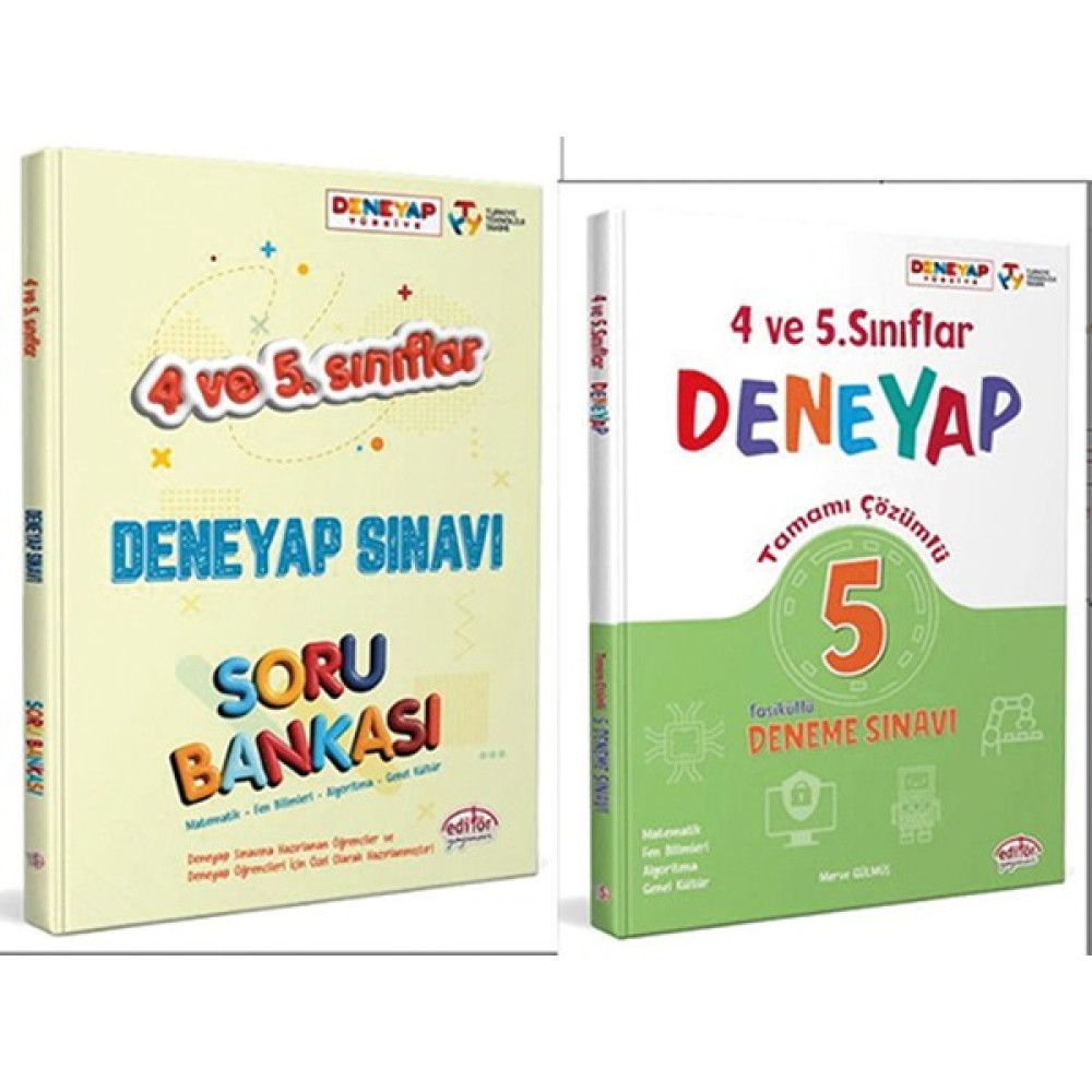 Editör Yayınları 4 ve 5. Sınıflar İçin Deneyap Soru Bankası - Deneme Sınavı Kaynak Kitapları Fiyatı